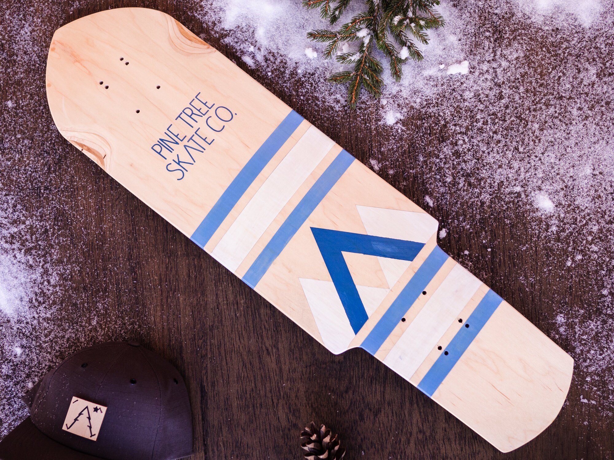 Handmade Skateboard Deck Snowcap Pine Tree Skate Co. Etsy