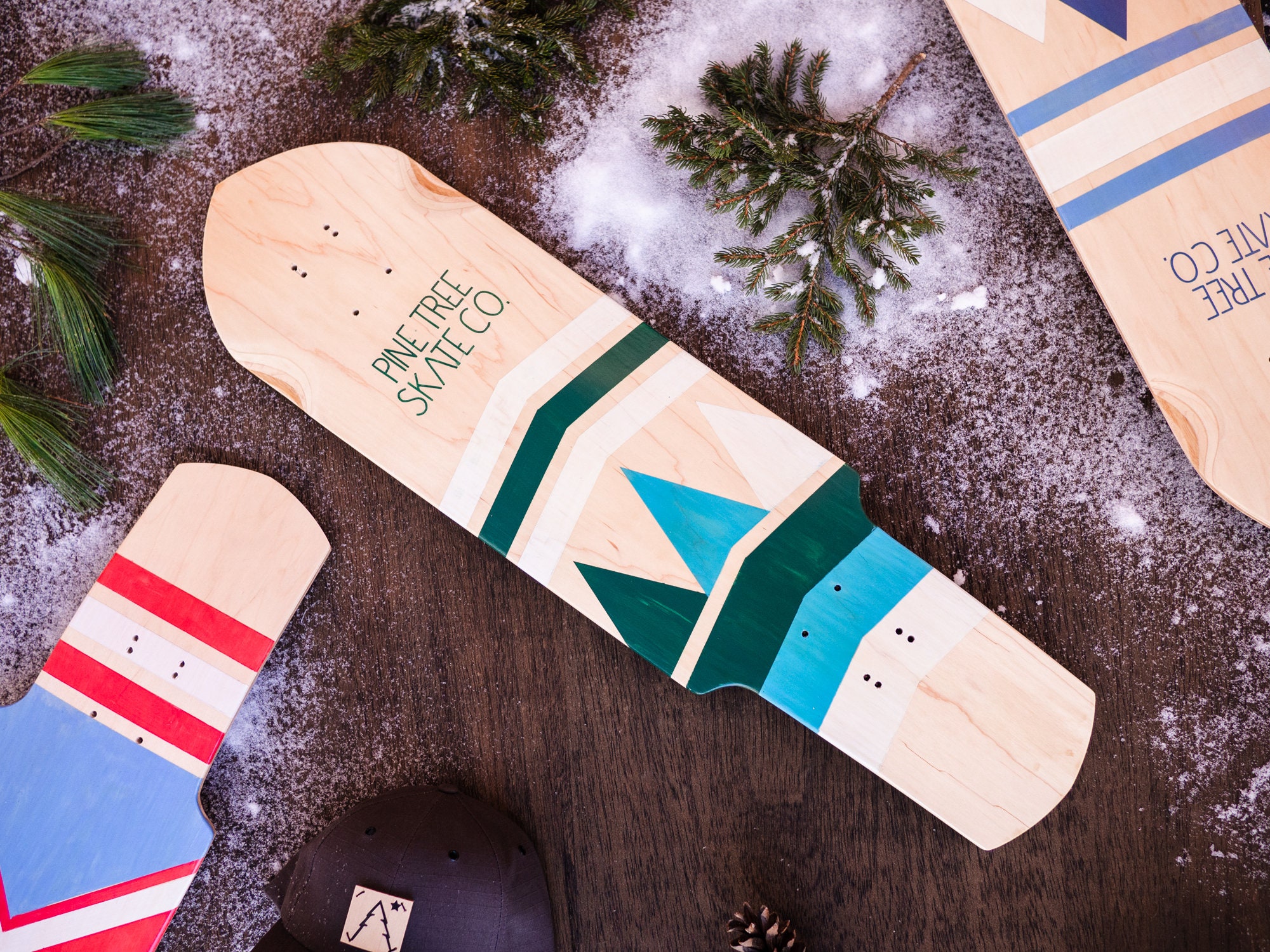 Handmade Skateboard Deck Snow Pines Pine Tree Skate Co. Etsy UK
