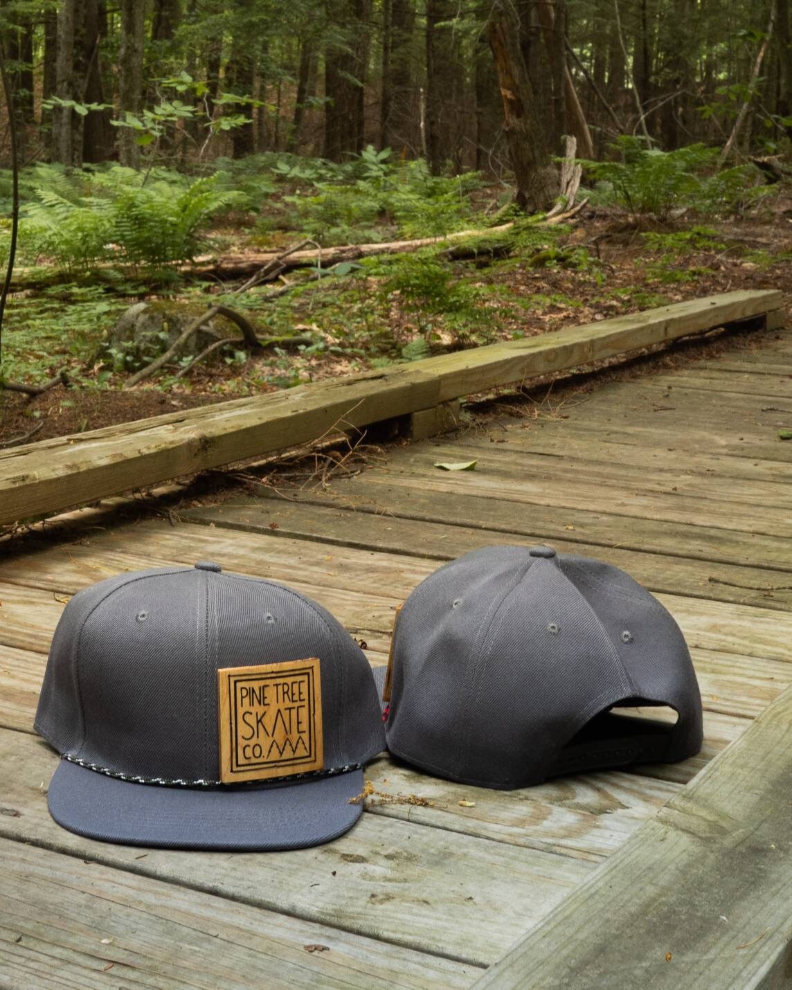 Badge Snapback Hat Pine Tree Skate Co 