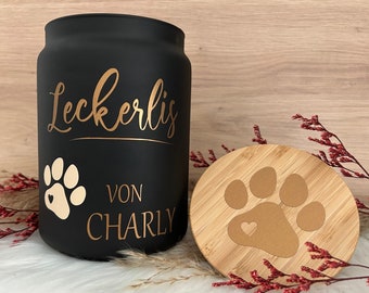 Leckerli-Dose Leckerli-Glas Aufbewahrung für Leckerlis mit Name PERSONALISIERT