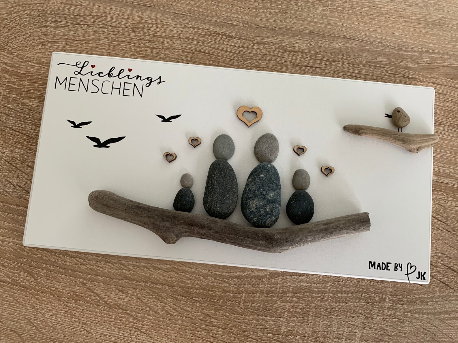 Steinbild Steine Schild Familie Familienbild Willkommen Etsy