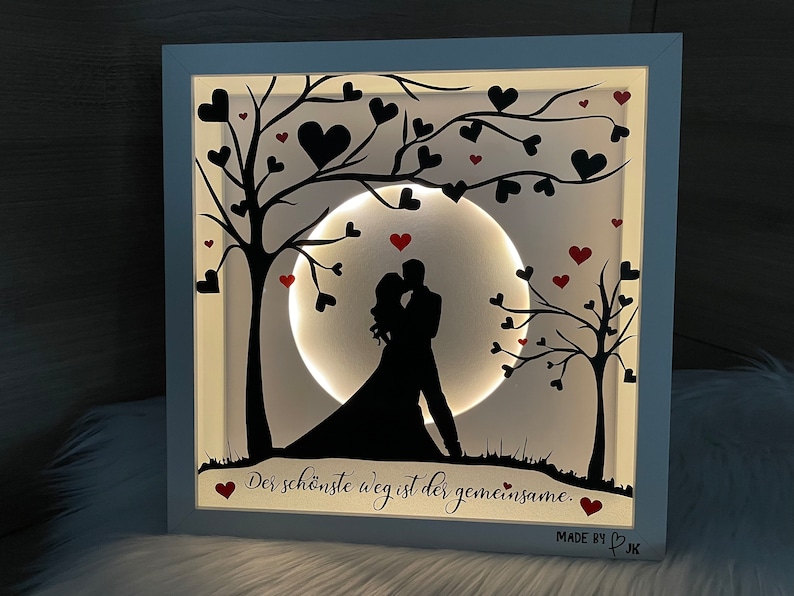 Leuchtrahmen mit Paar PERSONALISIERT zur Hochzeit Hochzeitstag Etsy.de
