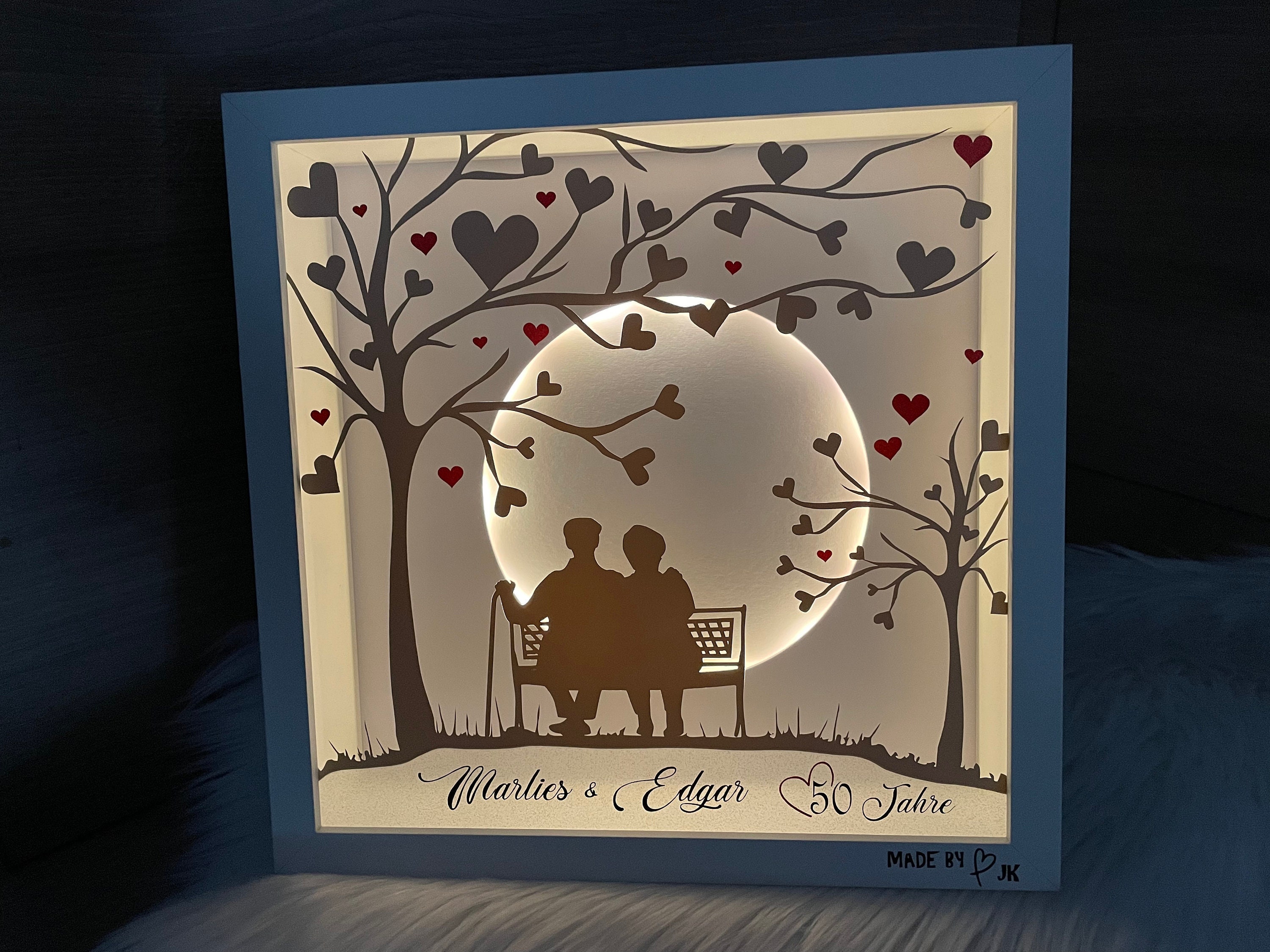 Leuchtrahmen mit Paar PERSONALISIERT zur Hochzeit Hochzeitstag Etsy.de