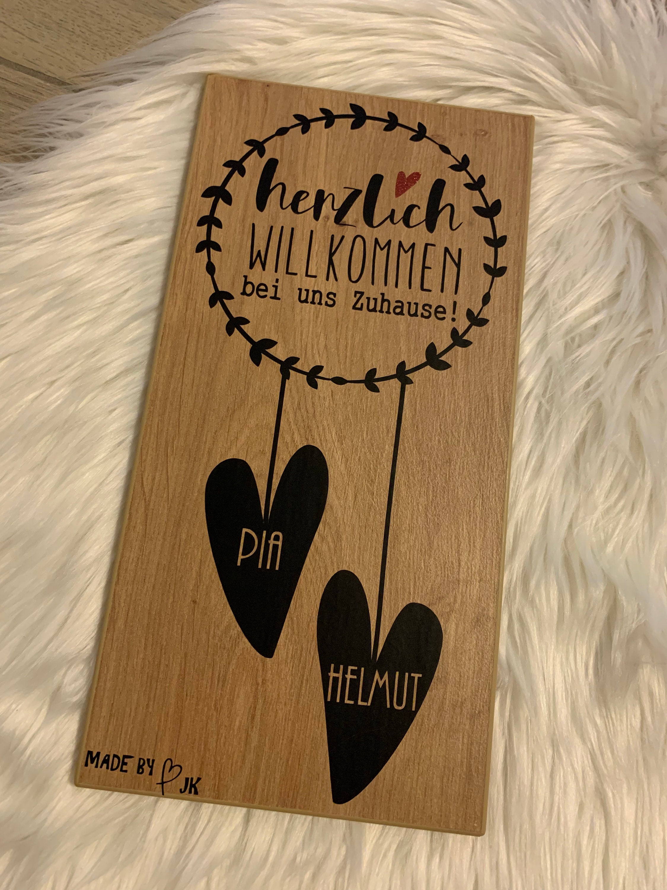 Holzbrett mit Spruch Herzlich Willkommen Etsy