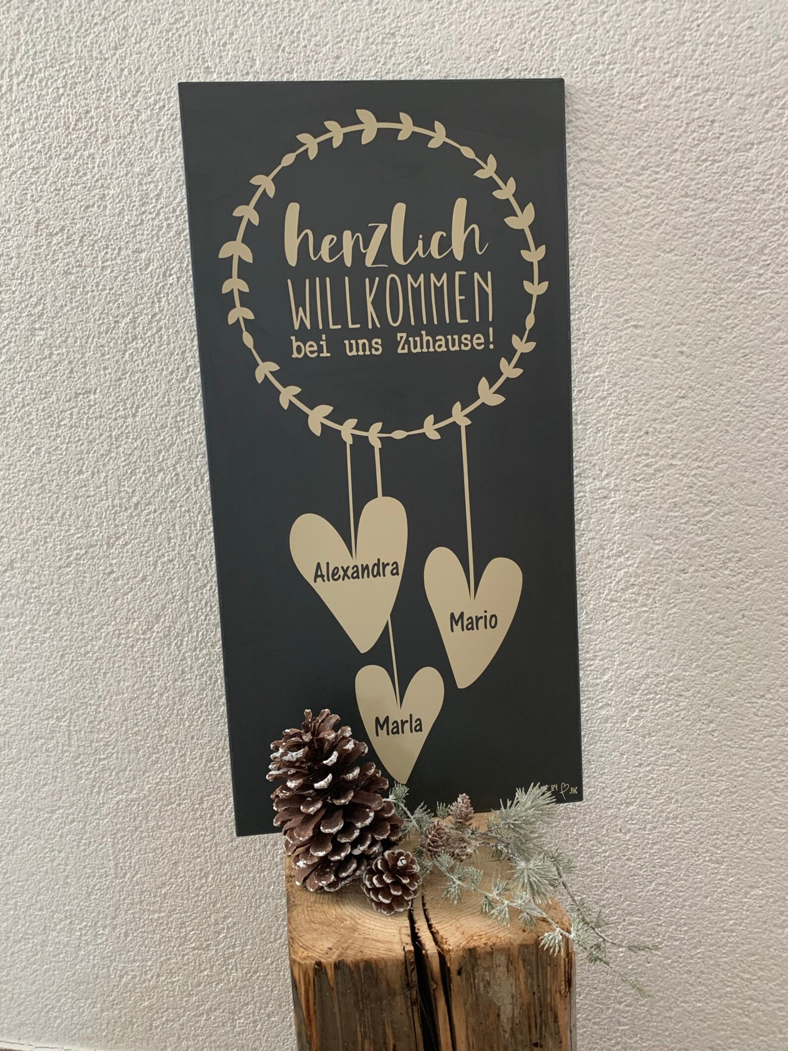 Holzbrett mit Spruch Herzlich Willkommen Etsy Polska