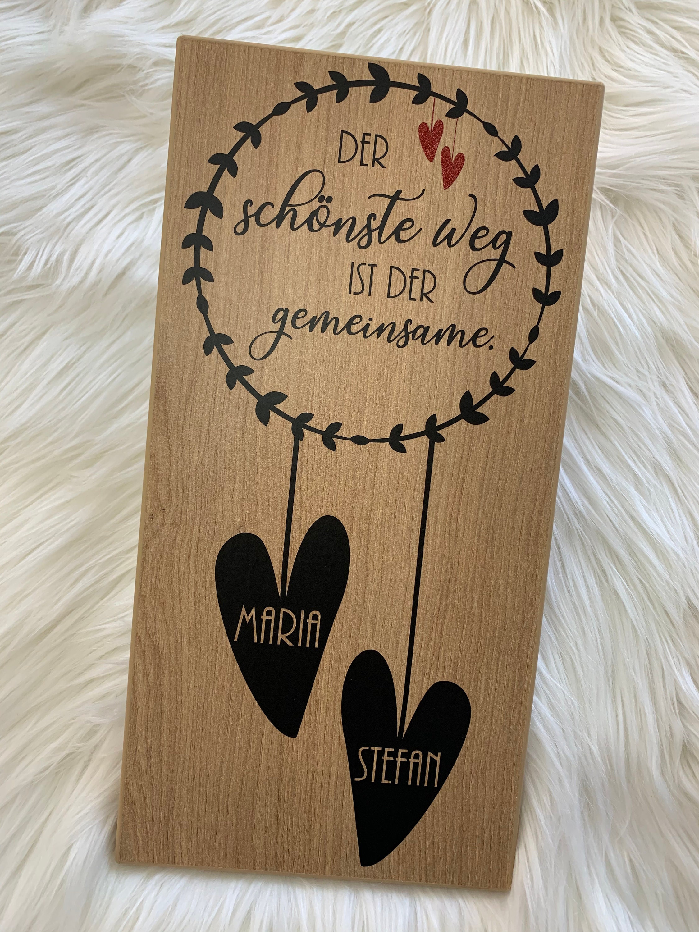 Holzbrett mit Spruch Der schönste Weg ist der gemeinsame Geschenk