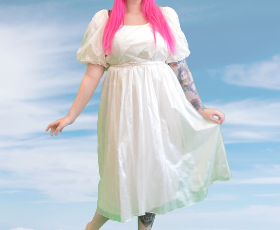 1980s Puffy Sleeve Wedding Dress Vintage