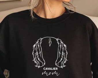 Embroidered Dog Ears Sweatshirt: Personalized Dog Mom Crewneck