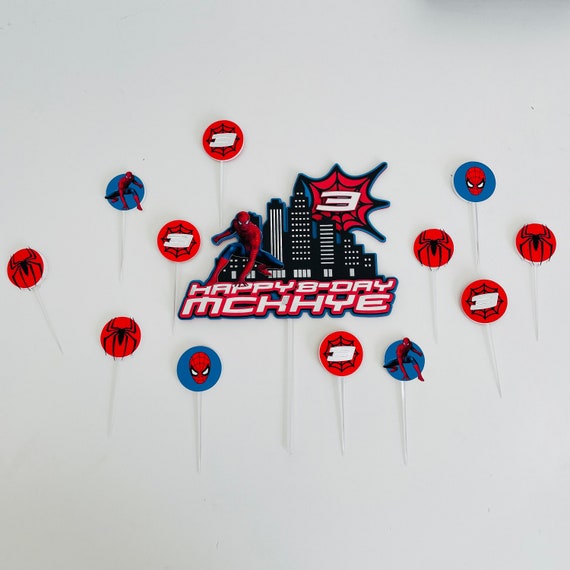 personalized spiderman cake topper custom spiderman topper etsy