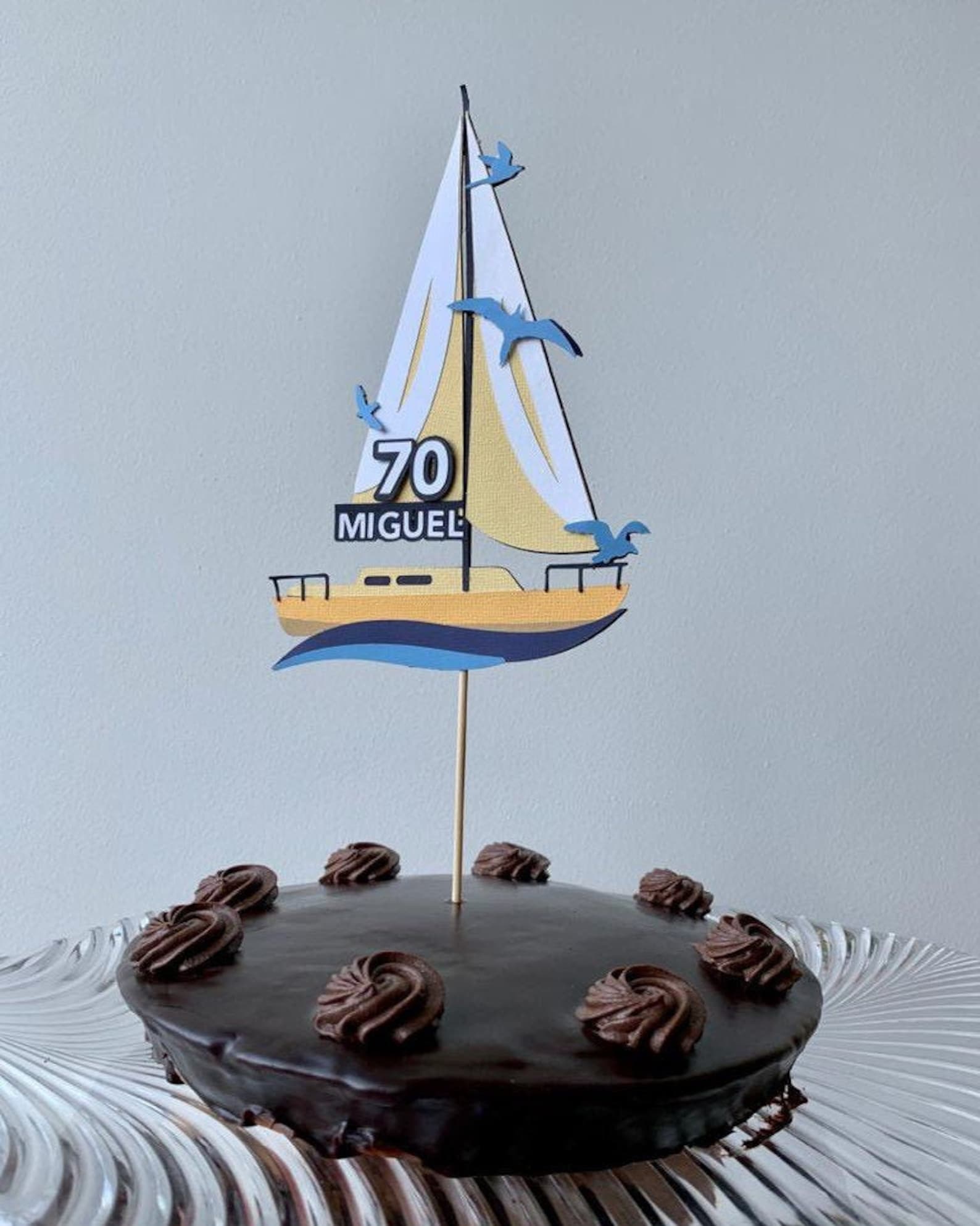 sailboat cake topper