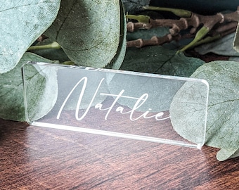 Nome del tavolo in acrilico, Decorazione del tavolo di nozze, Segnaposto personalizzato, Posti a sedere per gli ospiti in acrilico inciso,
