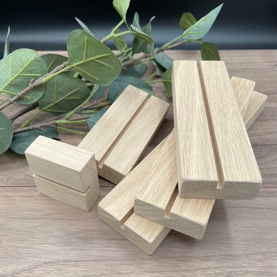Oak Sign Holders: Wedding Table Number Stands, 6mm Acrylic