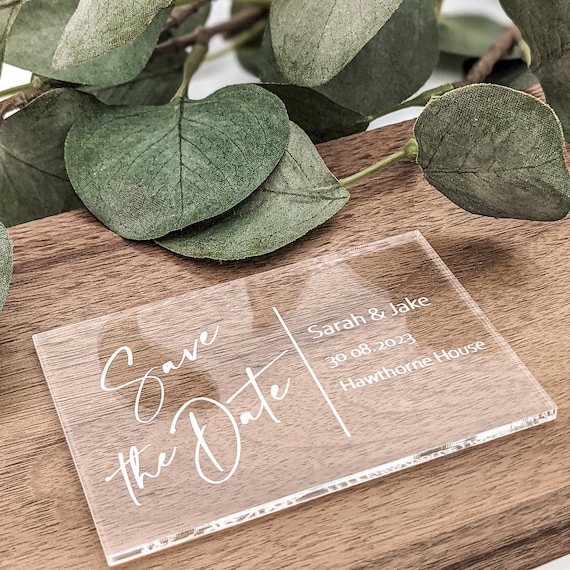 Acrylic Save The Date Wedding Invite Décor Personalised Date - Etsy
