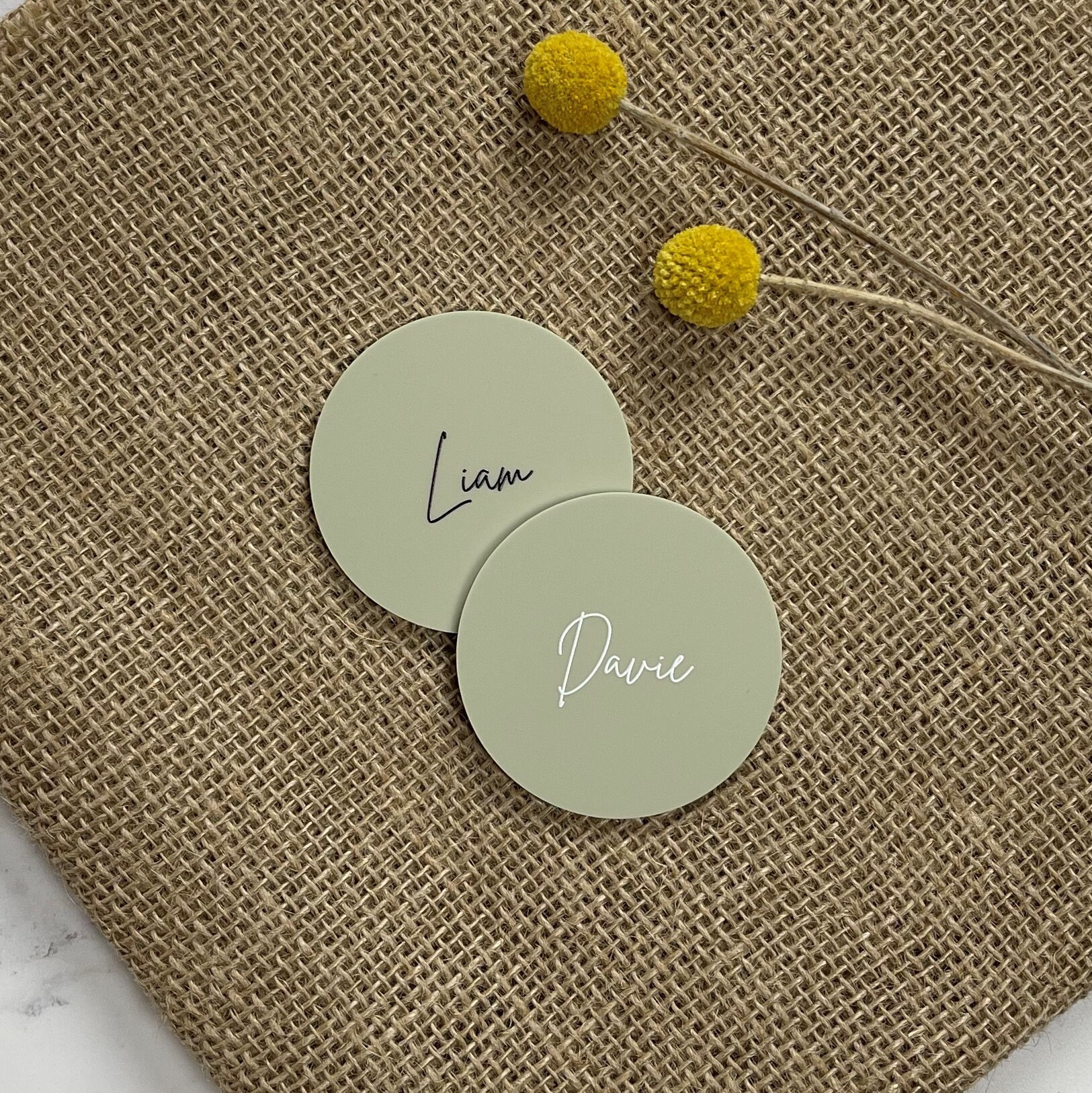 Acrylic Table Place Name Wedding Table Décor Round Etsy UK