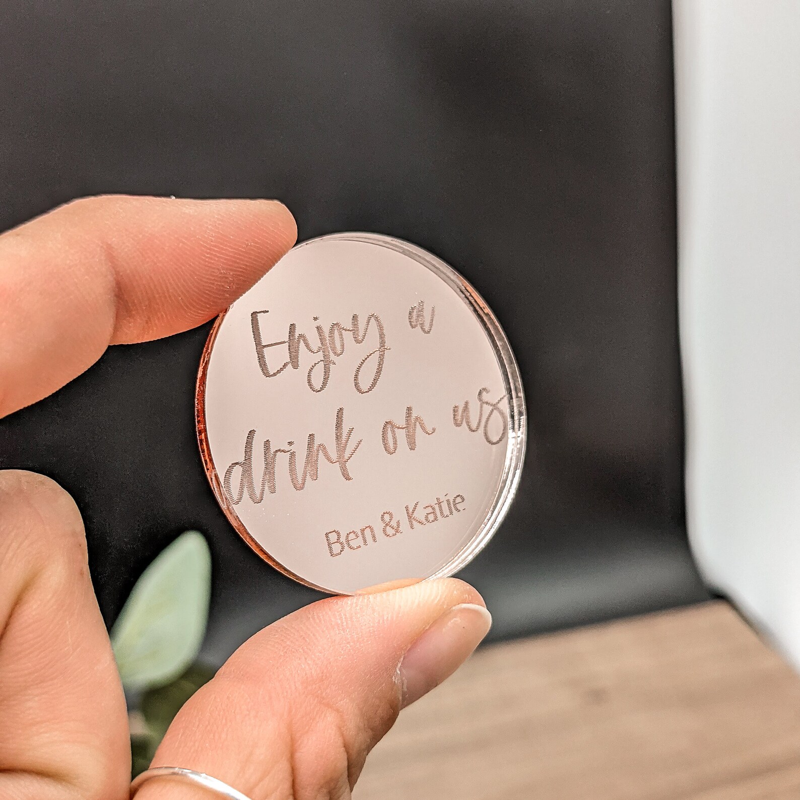 Acrylic Drinks Token Wedding Table Décor Personalised Drinks Etsy