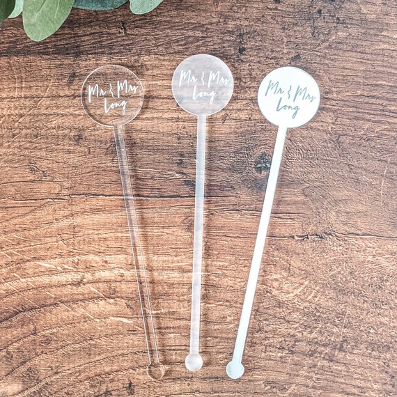 Mirrored Acrylic Drink Stirrer, Personalised