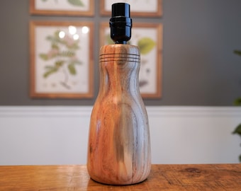 Rustic Farmhouse Accent Lamp - Made of Honeylocust Wood - 11.5"H x 4"W - Push Button Socket