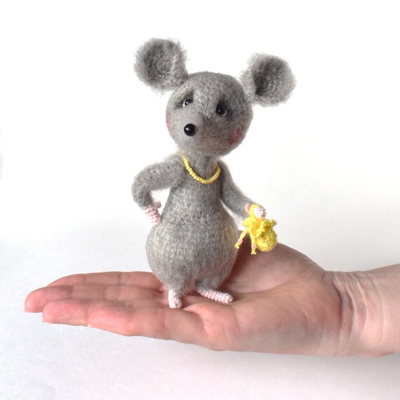 grey mouse stuffed animal