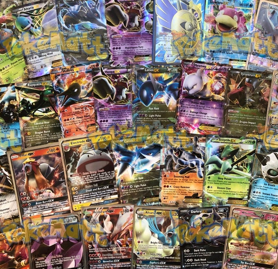 Pokemon Card Lot 100 Cards Guaranteed 2 Ex Gx Rares Etsy