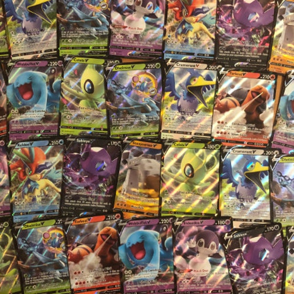 POKEMON Card Lot 100 Cards - GUARANTEED 2 V + Rares! POKEMON Cards 100% Real!