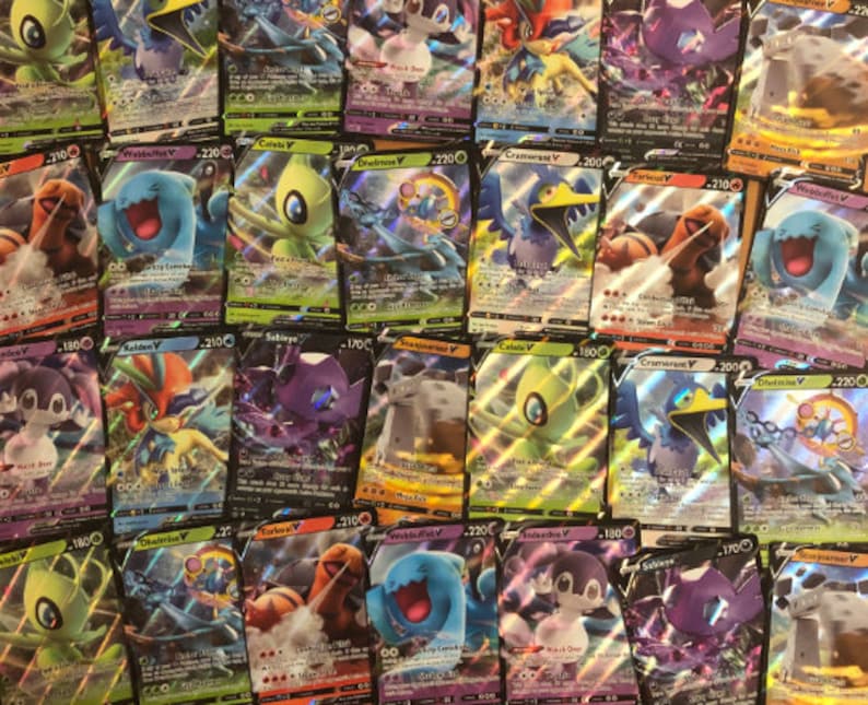 POKEMON Card Lot 100 Cards GUARANTEED 2 V Rares POKEMON Etsy