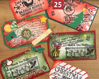 6 Junk Journal Tags for Christmas