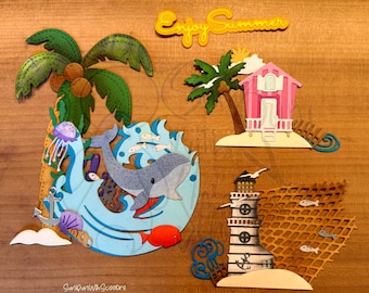 Ocean Embellishment Clusters + "Enjoy Summer"