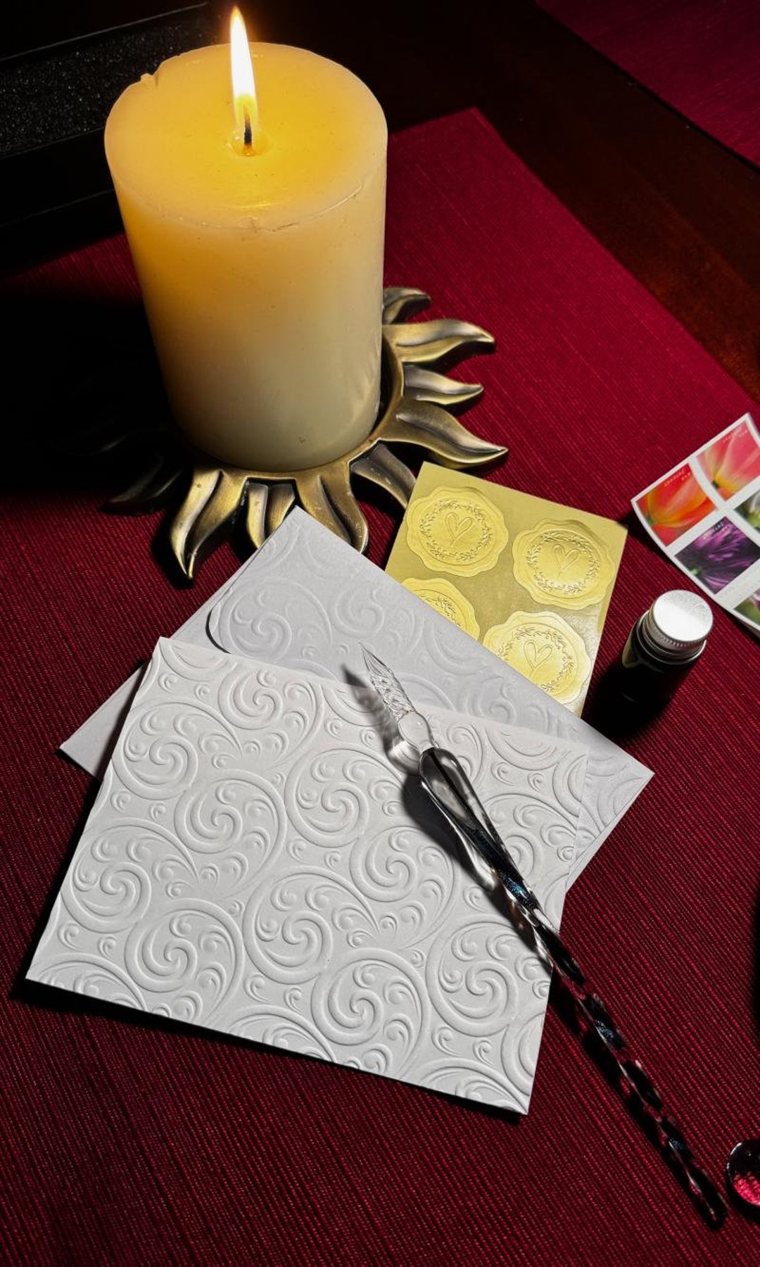 Set of 6 Swirl Embossed Note Cards & 1 Christmas Shaker Gift Tag - Etsy