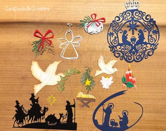 Christmas Variety Pack: 12 Embellishments + 2 Embossed Pieces