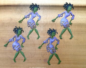 Female Zombie x4 Embellishment