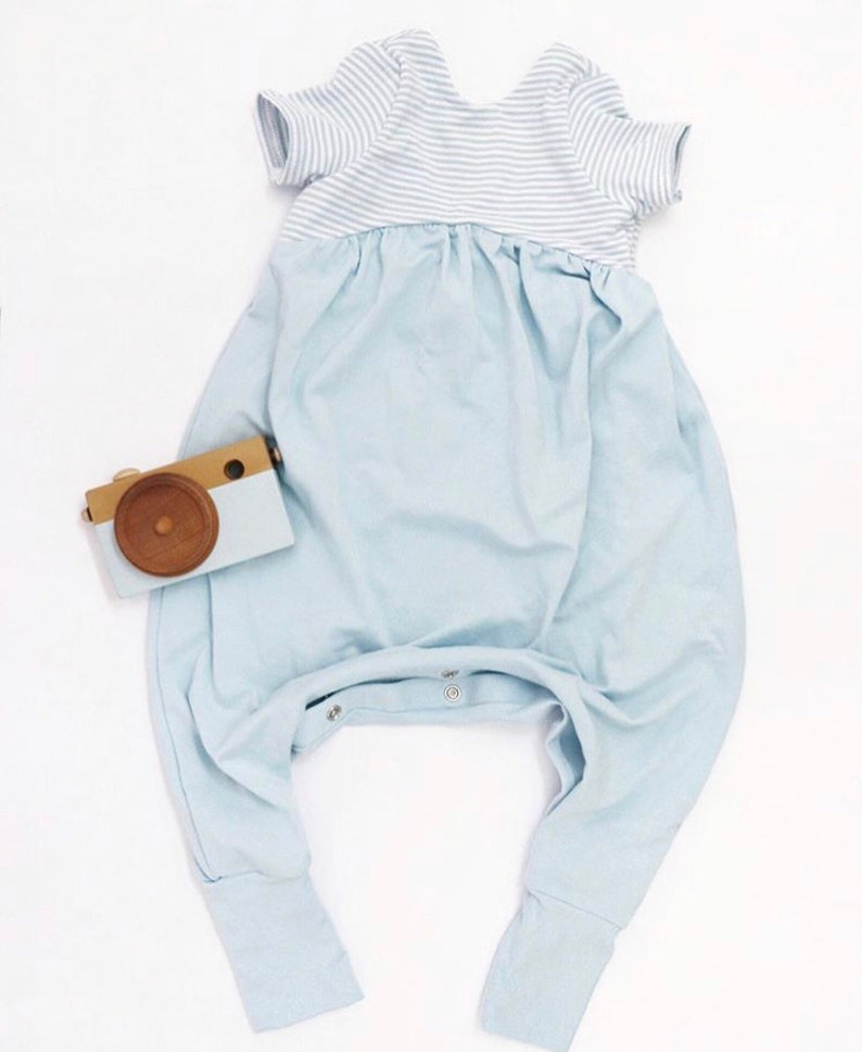 Blue Bamboo Bird Romper