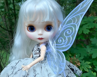 Wings for Blythe doll, wings sized to fit dolls such as Blythe, Glitter Tulle 3D Printed Wings for Doll