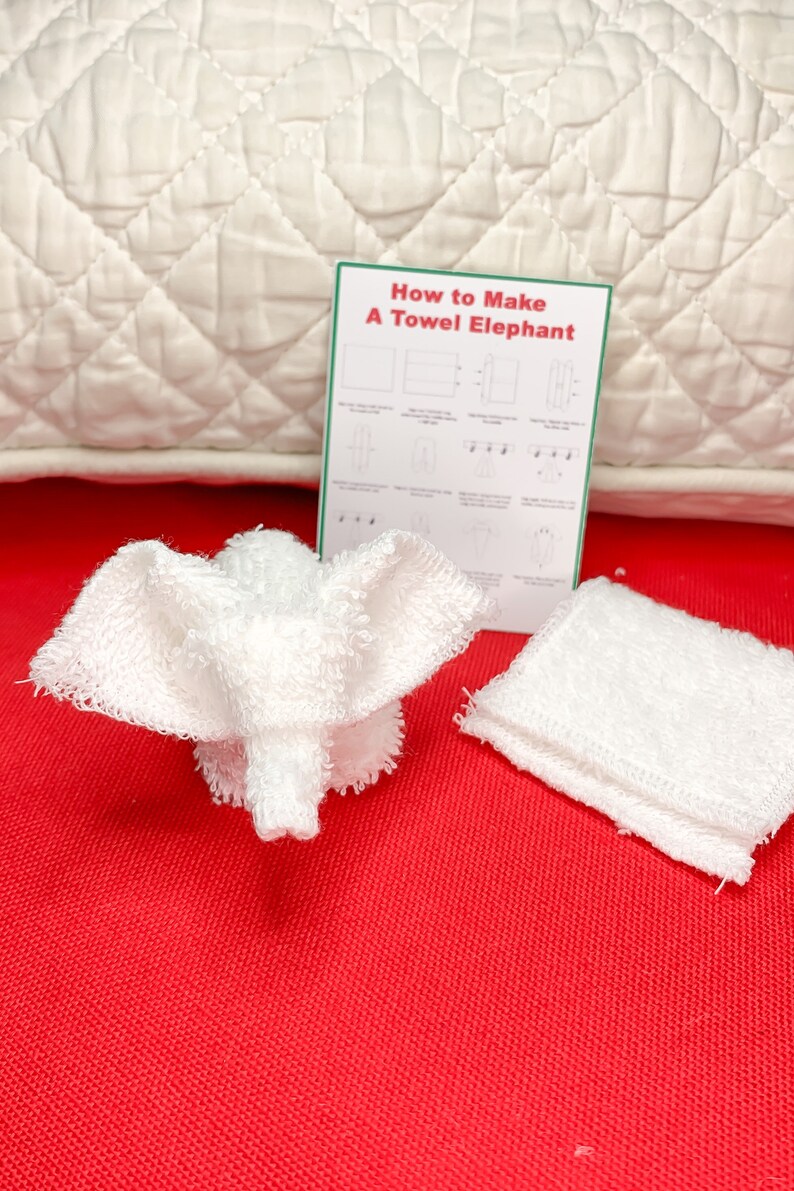Towel Animal Kit for Christmas Elf, Holiday Elf Cruise Towel Elephant
