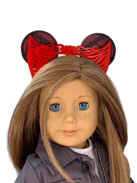 Mickey Ears for 18 doll Red Witch Super Hero Theme Headband Fits most 18 dolls such as American Girl 3D Printed Doll Accessory