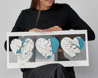 Hola, ¿Quieres? ¿Sí? Recuerdo: Mapa de madera personalizado para la historia de tu pareja