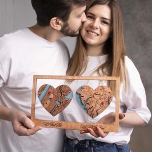 Personalisierte benutzerdefinierte Stadt Karte, Verlobung Geschenk für Paar Einzigartige Holz Wand Kunst, Housewarming Geschenk, Neue Wohnung Dekor