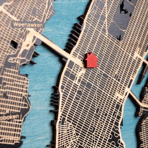 Regalo per la nuova casa, mappa da parete in legno, mappa personalizzata della nostra prima casa, decorazioni per appartamenti, mappa personalizzata MurWoodHome, regalo per coppie per inaugurazione della casa