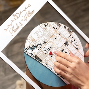 Einzigartiges Hochzeitsgeschenk für Paare, benutzerdefinierte Ort Holz Wandkunst, personalisierte Verlobung Karte, frisch verheiratet Geschenke, Paare Reisekarte Kunst