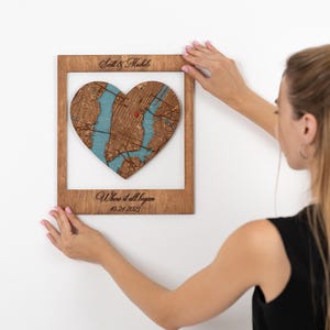 wo alles begann, Landkarte, Stadt Karte, Holz Wandkunst, Geschenk für Paare, Wand Kunst, Geschenk für Mann oder Frau