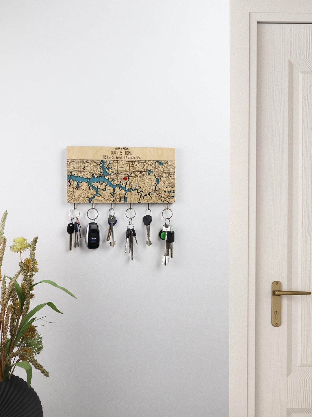 State Key Rack Personalized City Map Key Rack, Wooden Entryway Organizer - Etsy
