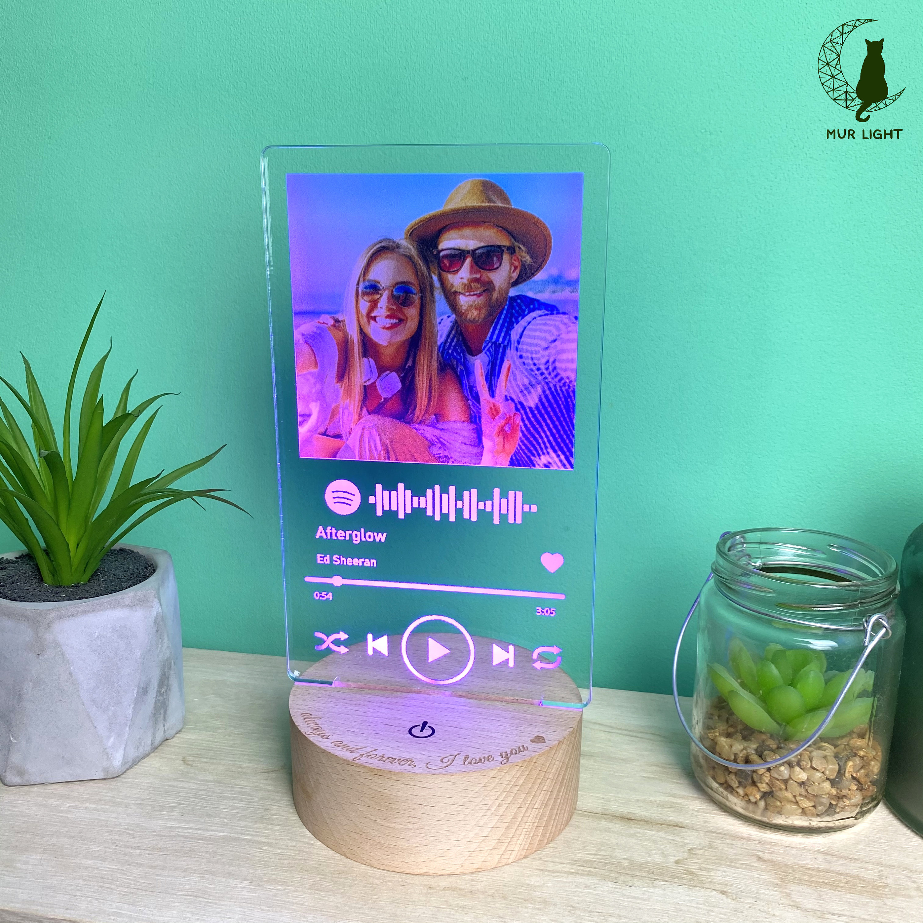 Led Spotify Plaque UV Printed Led Lamp With Spotify Code Etsy