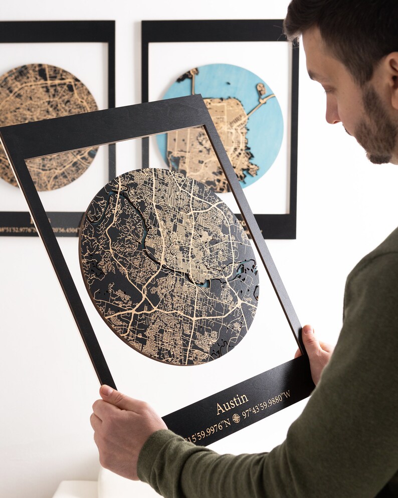 Set of 3 City Maps Custom City - Il 794xN.4685147031 Nst3