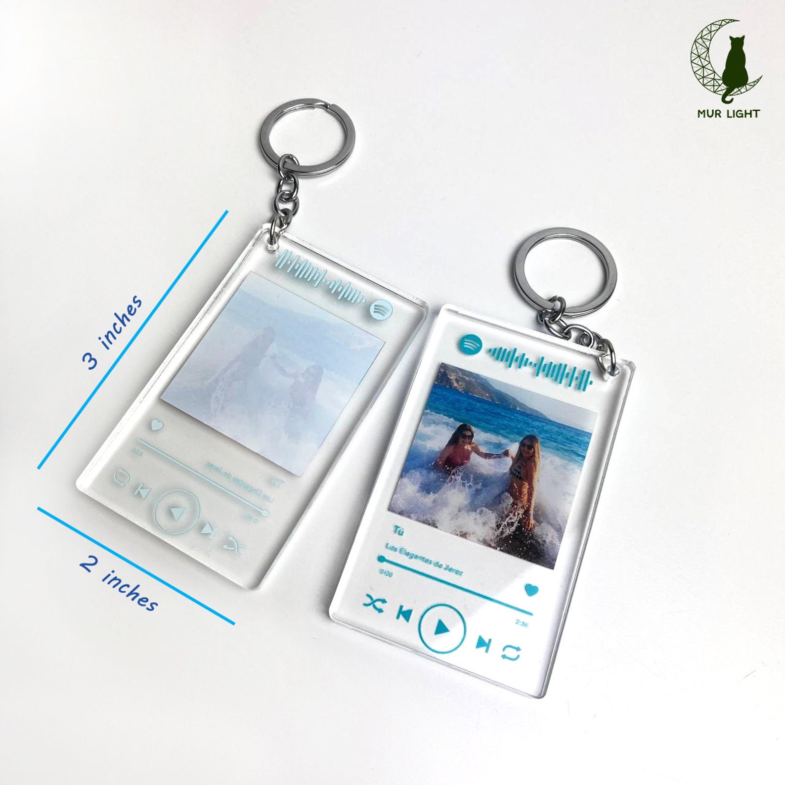 Music Keychain Set of Scannable Spotify Glass Code Keychains Etsy