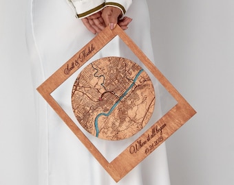 First Date Map, Personalized Where It All Began Gift for Husband