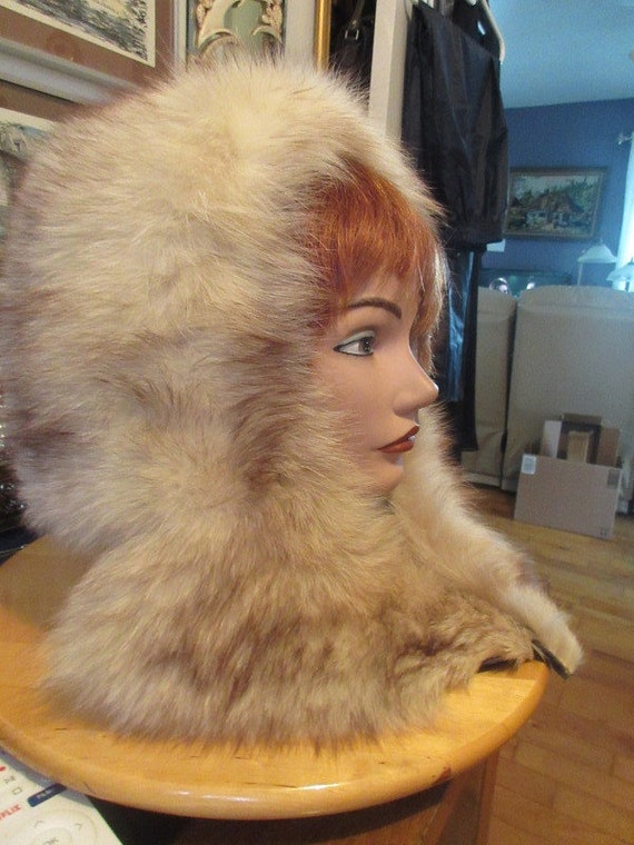 W1 sweet real fox fur collar white tip end brown … - image 5