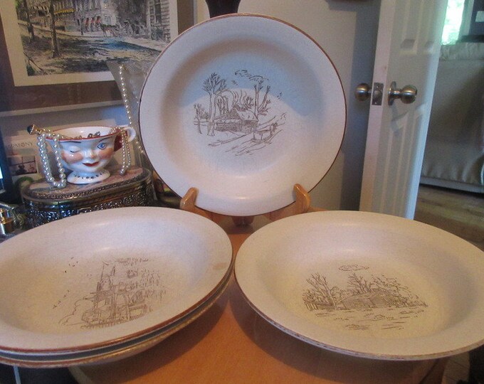 Vintage Set of 5 Kobe Cookware Japan Enamelware Pastel Dansk Style Pots