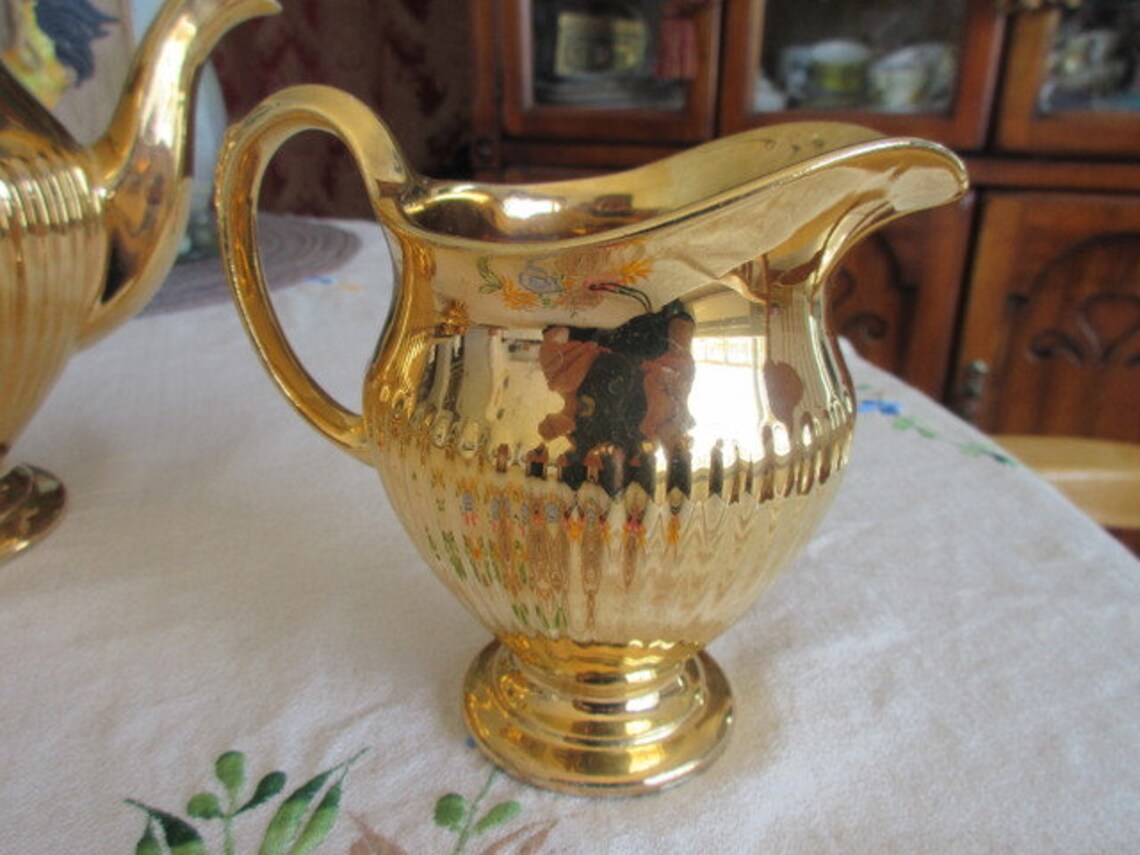 77 Vintage Tea Set Royal Winton Grimwades Colour Gold Etsy