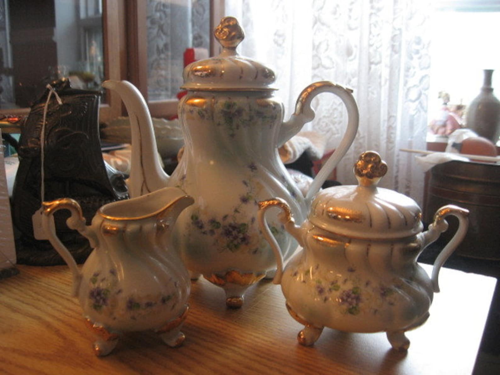 Tea Set Esd Japan One Super Porcelain Teapot 5 Pieces Etsy