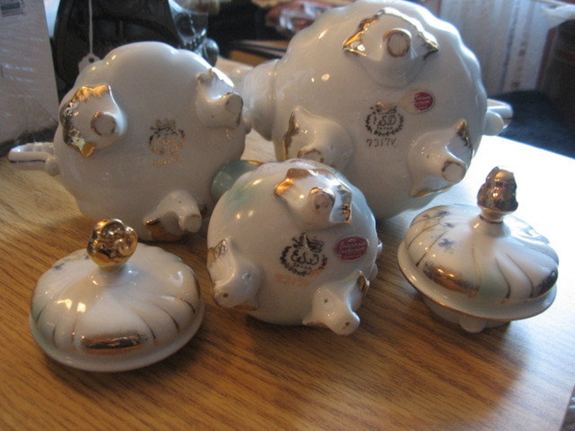 Tea Set Esd Japan One Super Porcelain Teapot 5 Pieces Etsy
