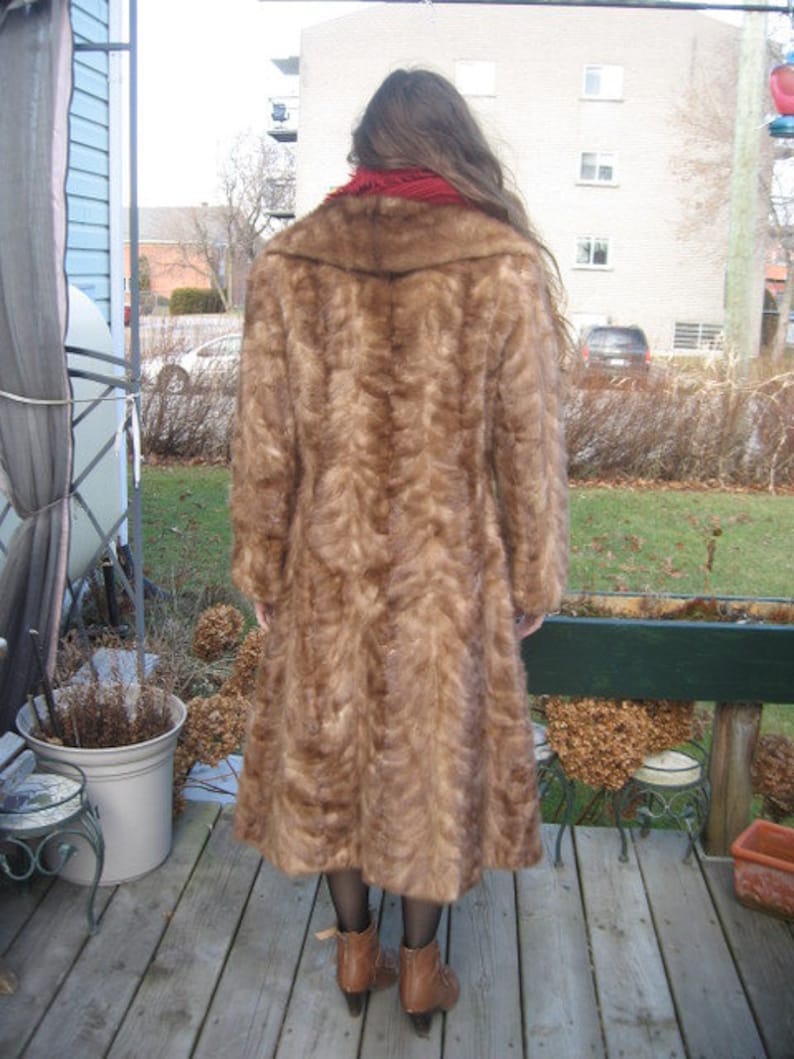G15 women vintage must have it blond mink real fur coat fit size 6 8 so soft